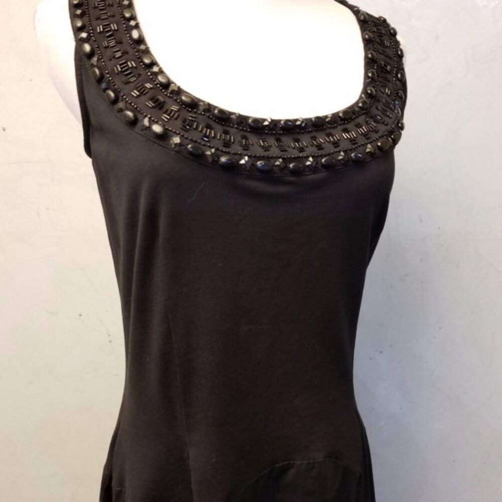 Gemstone detailed black dress women's size 8 (N22)